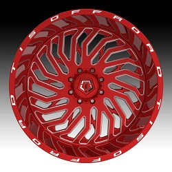 TIS Offroad 561RM Gloss Red Milled Custom Truck Wheels 3